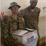 Troops receiving packages from Operation Community Cares